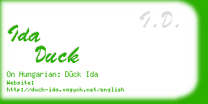 ida duck business card